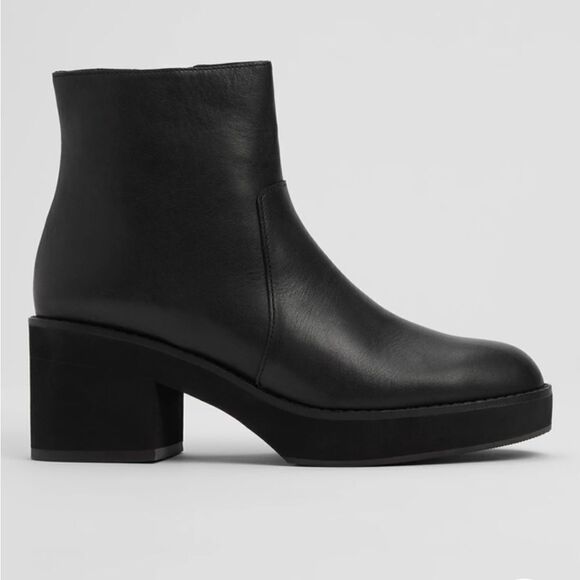 Eileen Fisher Hours Leather Platform Bootie US 9.5 - Picture 1 of 9